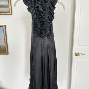 BCBGMAXAZRIA Black Tuxedo-Style Halter Cocktail Dress – Size 0